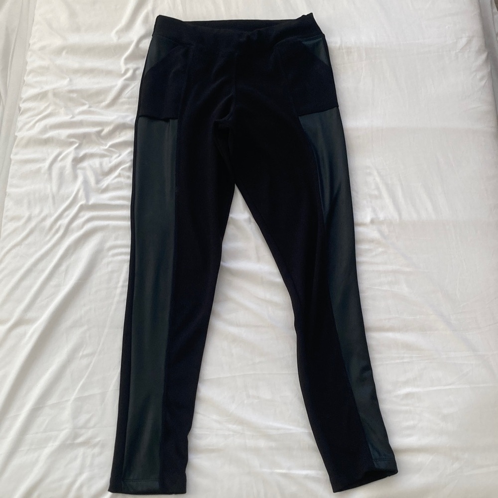 Black Leggings with Mesh Panels